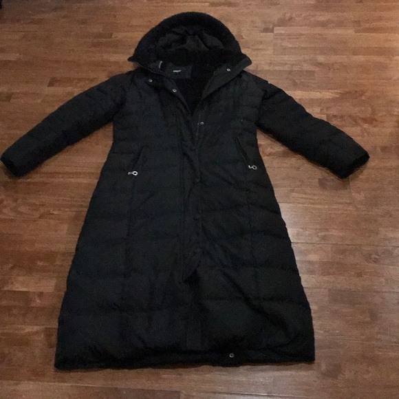 dkny long down coat